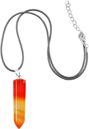 Amazon.com: Healing Crystal Necklace for Women Men Chakra Necklace Natural Carnelian Necklace for Boys Mens Gemstone Point Pendant Necklaces Aesthetic Adjustable Leather Preppy Protection Orange Necklace : Health & Household