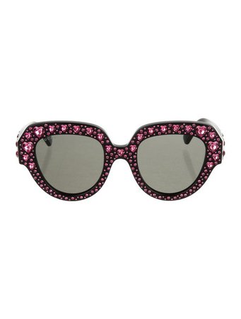 Gucci Embellished Oversize Sunglasses - Accessories - GUC283105 | The RealReal