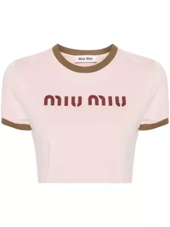 Miu Miu Cropped Cotton T-shirt - Farfetch