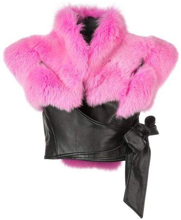 Rubin Singer lambskin and fox fur jacket