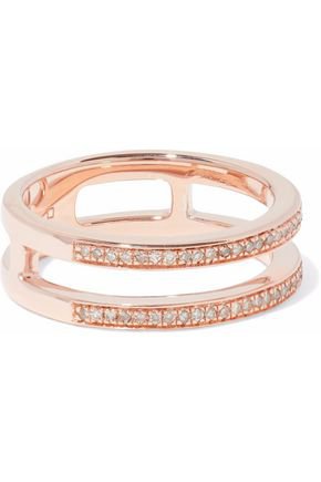 18-karat rose gold-plated sterling silver diamond ring | MONICA VINADER | Sale up to 70% off | THE OUTNET