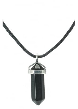 Black Agate Quartz Crystal Necklace| Attitude Clothing