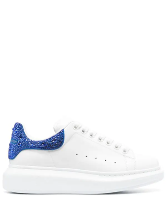 crystal-embellished lace-up sneakers