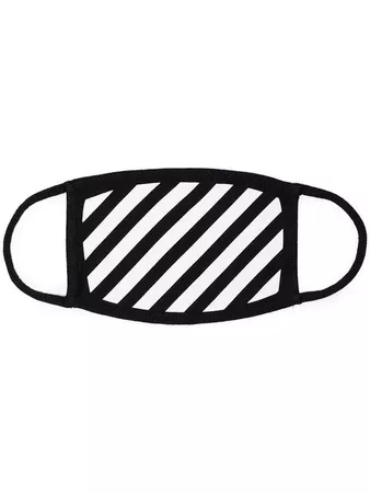 Off-White black and white striped cotton mask