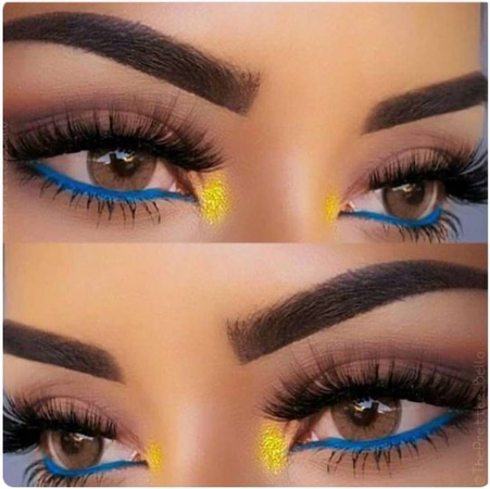 yellow and blue makeup