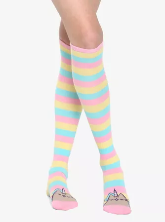 Pusheen Pastel Pusheenicorn Striped Knee-High Socks