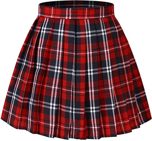 Amazon.com: Girl's Japan School A-line Kilt Plaid Pleated cosplay Skirts (S,Red blue): Clothing