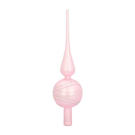 Glass Christmas tree topper matt pink | It's all about Christmas | Christmasdecorations.co.uk