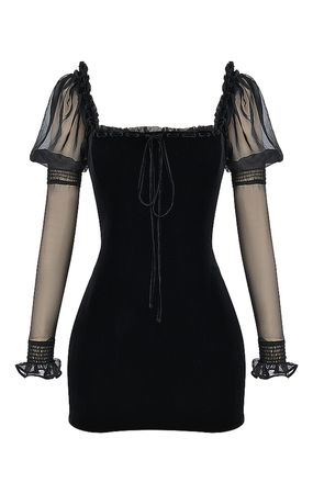 'Syana' Black Velvet Corset Mini Dress
