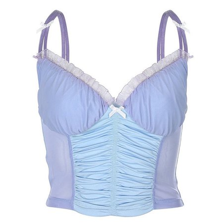 JULES Pastel Ruched Lace Bustier Corset Top/ Y2k Baby Blue | Etsy