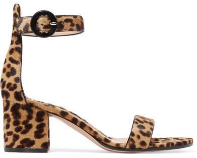 Portofino 60 Leopard-print Calf Hair Sandals - Leopard print