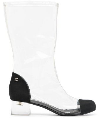 Chanel Pre-Owned Panelled Clear Boots - Farfetch