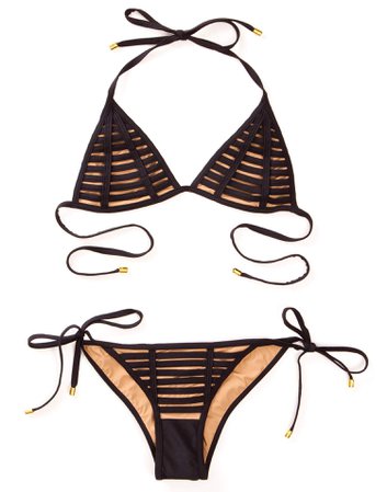 Hard Summer Triangle Bikini Top in Black | Beach Bunny Swimwear
