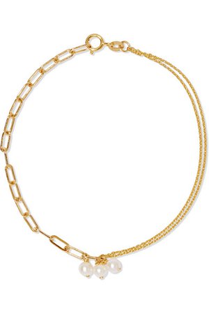 Poppy Finch | 14-karat gold pearl bracelet | NET-A-PORTER.COM