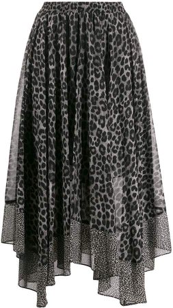 Leopard Georgette scarf skirt