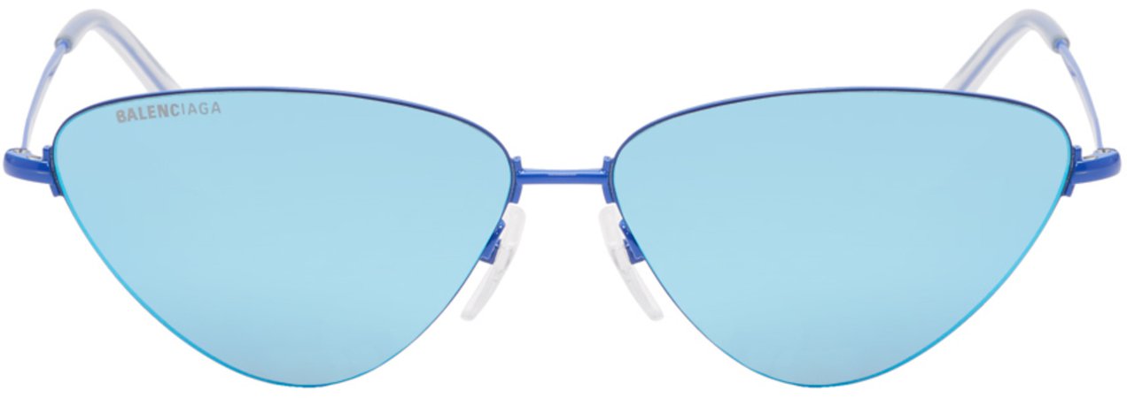 Balenciaga: Blue Invisible Cat Sunglasses | SSENSE