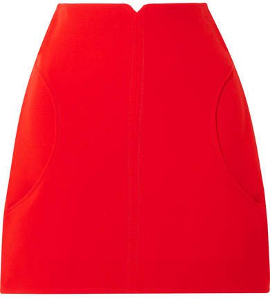 Wool-twill Mini Skirt - Red