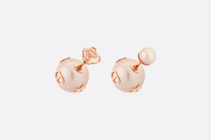 Dior Tribales Earrings Pink-Finish Metal with Pink Resin Pearls and a Pink Crystal | DIOR