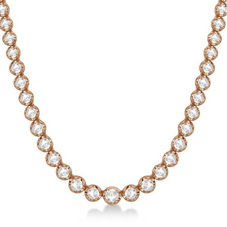 rose gold tennis diamond necklace