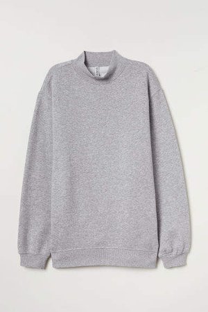 Mock-turtleneck Sweatshirt - Gray