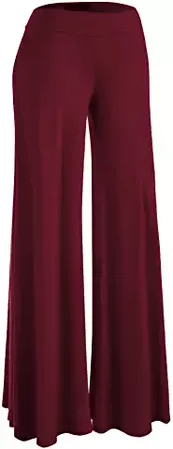 Made By Johnny Women's Solid/Tie-Dye Casual Comfy Wide Leg Palazzo Lounge Pants Gaucho