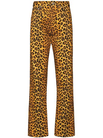 Orange & black Kwaidan Editions leopard print jeans - Farfetch
