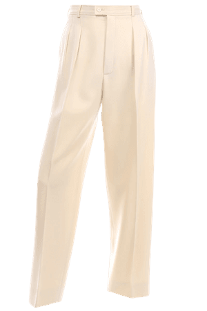 Vintage Yves Saint Laurent Cream Wool High Waisted Pants