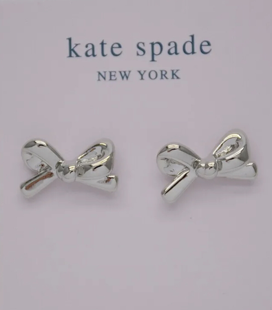 kate spade silver bow earrings