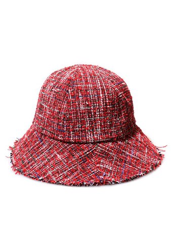 Tweed Red Bucket Hat | W Concept