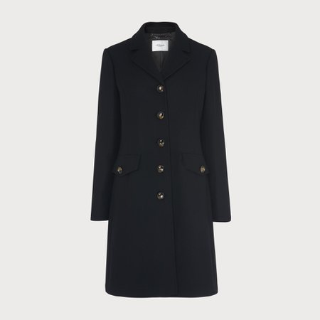 Eleanor Black Wool Blend Pea Coat | Clothing | L.K.Bennett