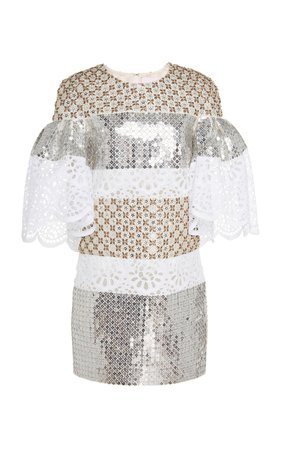 Carolina Herrera, Sequined Silk-Jacquard Mini Dress