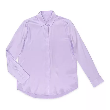 2018 Purple Blouse Women Long Sleeve Fashion Vintage Casual Silk