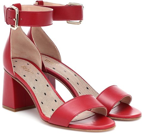 RED (V) leather sandals