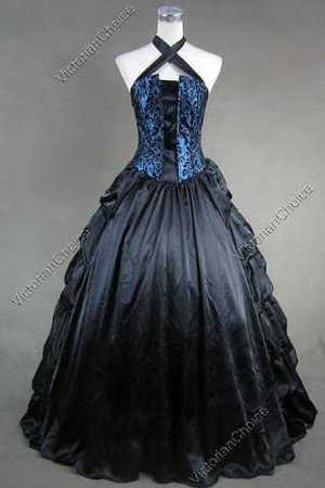 Blue and black (ball gown?) dress