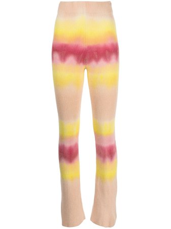 Shop The Elder Statesman ribbed tie-dye trousers with Express Delivery - FARFETCH