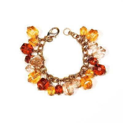 Vintage Joan Rivers Bracelet with Citrine and Topaz Lucite Faceted Cry - Vintage Meet Modern