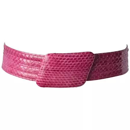 Galanos Magenta Snakeskin Belt For Sale at 1stDibs | magenta belt, snakeskin belts