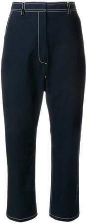 contrast stitch trousers