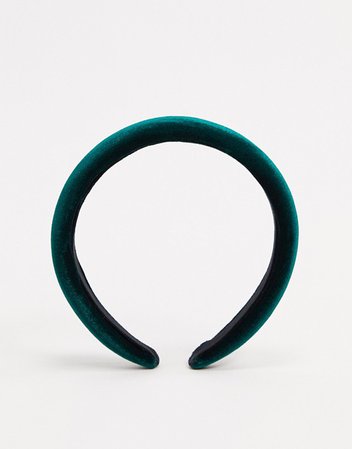 ASOS DESIGN headband in green velvet | ASOS