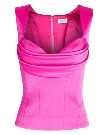 ROZIE CORSETS Draped Corset Top In Pink | INTERMIX®