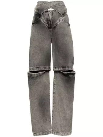 ALESSANDRO VIGILANTE cut-out wide-leg Jeans - Farfetch
