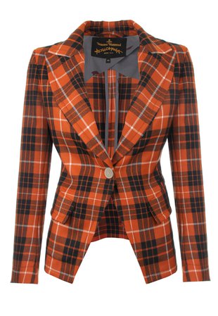 Vivienne Westwood Anglomania Women's Orange Tartan New Bag Jacket Mcbrick