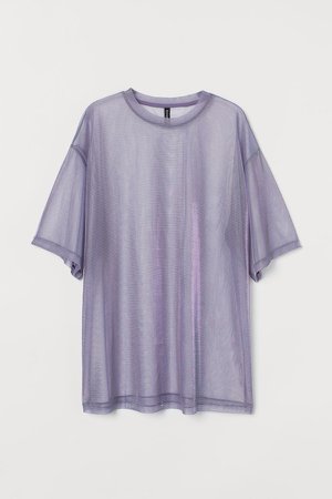 Oversized Mesh T-shirt - Purple