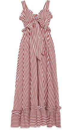 Valentina Striped Cotton-Poplin Maxi Dress