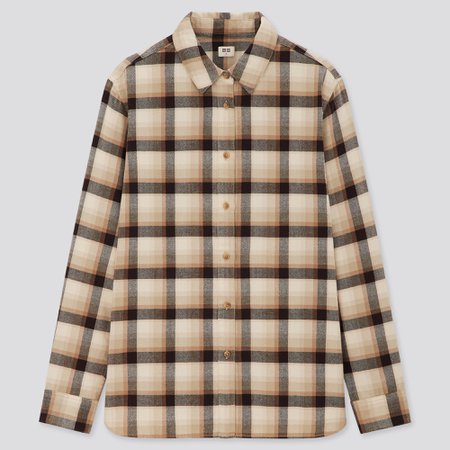Women Flannel Checked Long Sleeved Shirt | UNIQLO