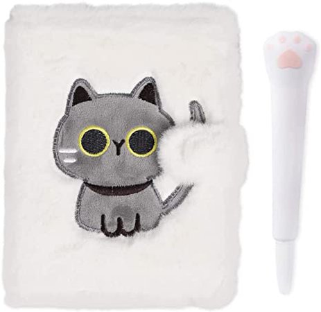 Amazon.com: VANVENE Furry Cute Cat Notebook Journal for Girls, Cat Stationary with Ballpoint Pen Set Plush Notebook Journal for Kids Student, Kawaii Stationery Office Supplies Cat Lover: Toys & Games