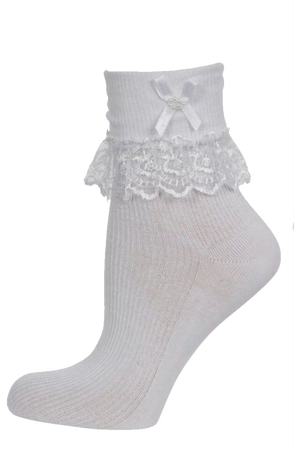 white frilly socks