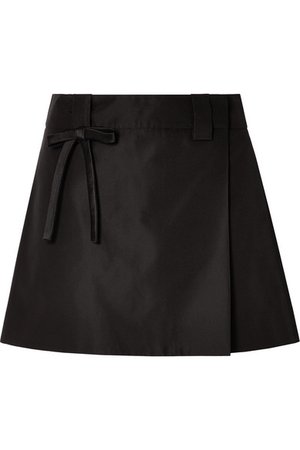 Prada | Bow-embellished silk-satin wrap mini skirt | NET-A-PORTER.COM