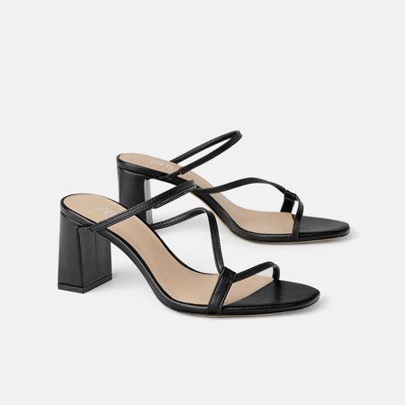 Zara black mid heel mules