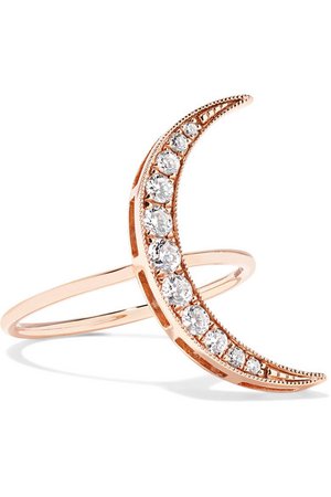 Andrea Fohrman | Luna 18-karat rose gold diamond ring | NET-A-PORTER.COM